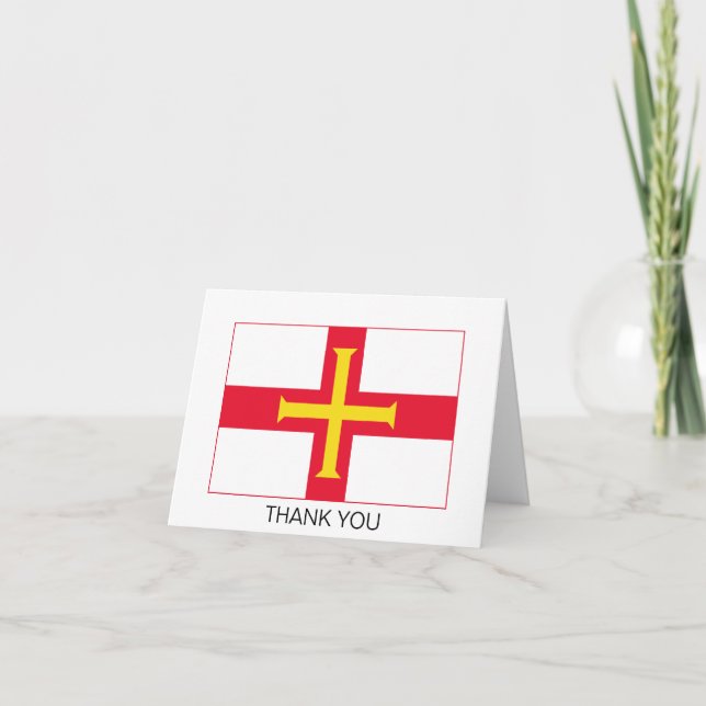 Cartão De Agradecimento Bandeira de Guernsey (Frente)
