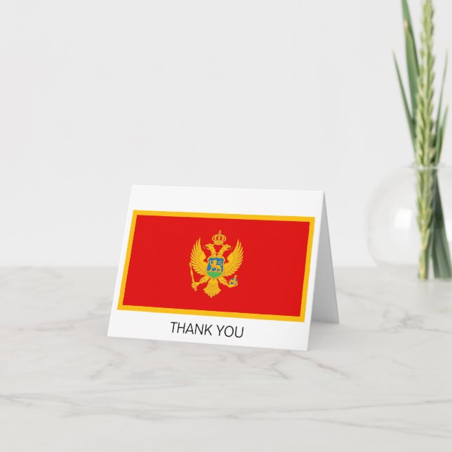 Cartão De Agradecimento Bandeira de Montenegro (Frente)