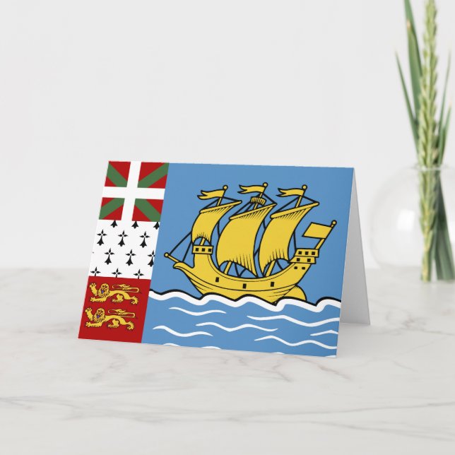 Cartão De Agradecimento Bandeira de Pierre e Miquelon santo (Frente)