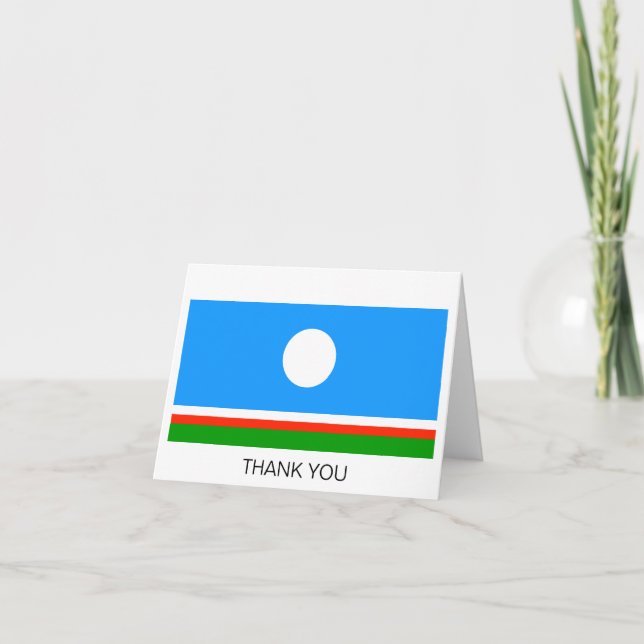 Cartão De Agradecimento Bandeira de Sakha (Frente)