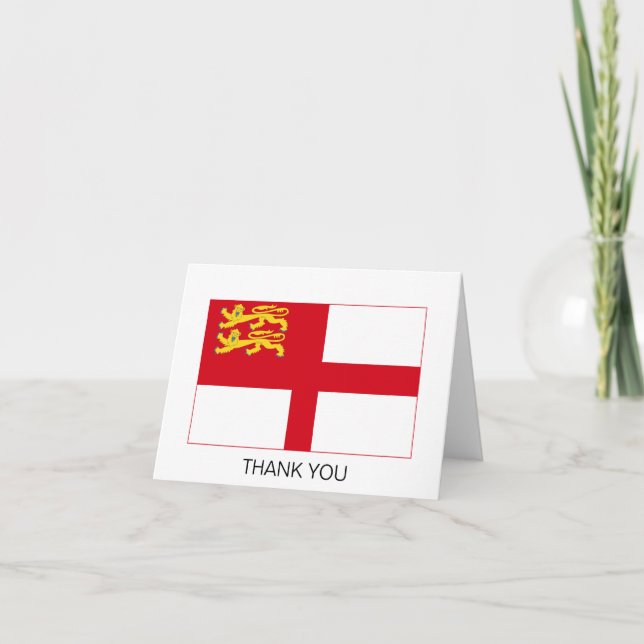 Cartão De Agradecimento Bandeira de Sark (Frente)