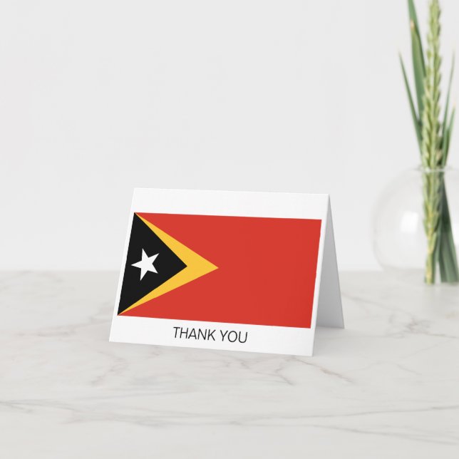 Cartão De Agradecimento Bandeira de Timor Leste (Frente)