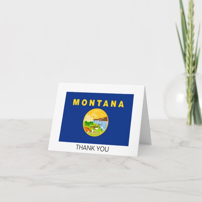 Cartão De Agradecimento Bandeira do Estado de Montana (Frente)