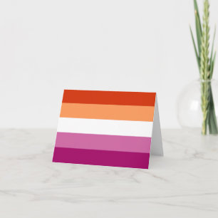 Cartão De Agradecimento Bandeira do Orgulho Lésbico (5 listras)