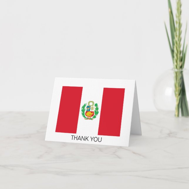 Cartão De Agradecimento Bandeira do Peru (Frente)