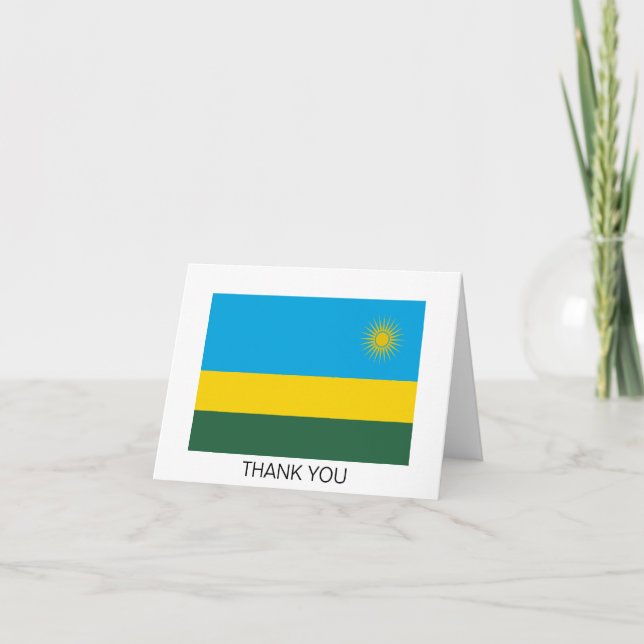 Cartão De Agradecimento Bandeira do Ruanda (Frente)