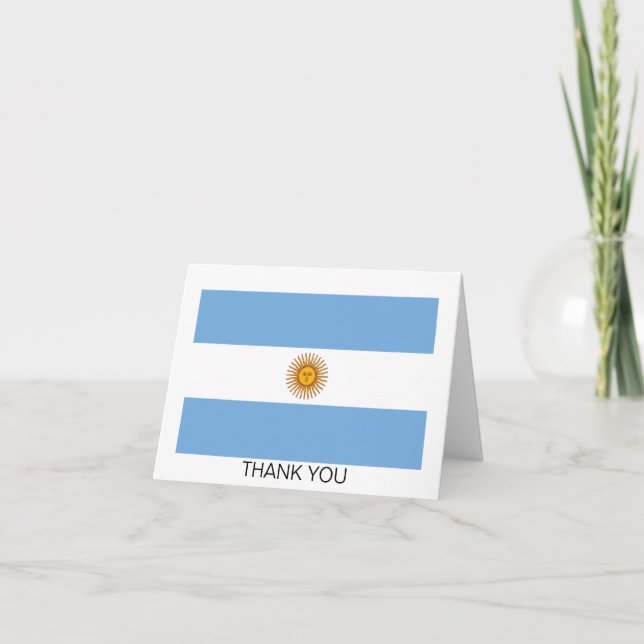 Cartão De Agradecimento Bandeira Patriótica Argentina (Frente)