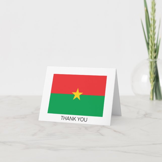 Cartão De Agradecimento Bandeira Patriótica Burkina Faso (Frente)