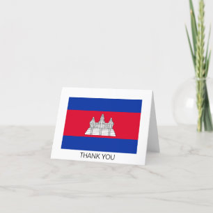 Cartão De Agradecimento Bandeira Patriótica do Camboja