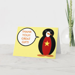 Cartão De Agradecimento Bandeira vietnamita Pinguim Sra. Falante