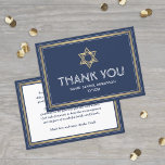 Cartão De Agradecimento Bar de nome hebraico Mitzvah Star do Marinho David<br><div class="desc">Agradeço à família e aos amigos por terem partilhado a celebração do seu bar mitzvah com as elegantes cartas de agradecimento personalizadas. Todas as palavras são simples de personalizar ou excluir. Se preferir escrever a sua mensagem de obrigados, basta eliminar o texto de exemplo. Este design azul, branco e modelo...</div>
