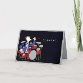Cartão De Agradecimento Bar DRUMMER Bat Mitzvah Obrigado-You Card