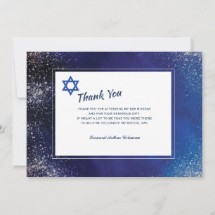Cartão de Agradecimento Bar Mitzvah Noite Estelar