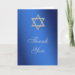 Cartão De Agradecimento Bar mitzvah obrigado prata azul