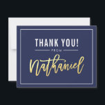 Cartão De Agradecimento BAR MITZVAH obrigado seu nome de ouro vermelho NAT<br><div class="desc">pelo kat massard >> kat@simplysweetPAPERIE.com << Uma maneira simples e na moda para dizer obrigado para o seu convidado para participar do BAR/BAT MITZVAH do seu filho como modelo, é simples você adicionar seus próprios detalhes ou clicar no botão personalizar e você pode adicionar ou alterar texto, fontes, tamanhos etc....</div>