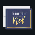 Cartão De Agradecimento BAR MODERNO MITZVAH obrigado seu nome dourado mari<br><div class="desc">pelo kat massard >> WWW.SIMPLYSWEETPAPERIE.COM << Uma maneira simples e na moda para dizer obrigado para o seu convidado para participar do BAR/BAT MITZVAH do seu filho como modelo, é simples você adicionar seus próprios detalhes ou clicar no botão personalizar e você pode adicionar ou alterar texto, fontes, tamanhos etc....</div>