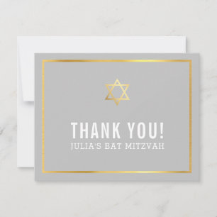 Cartão De Agradecimento BAR MODERNO MITZVAH simples obrigado sua cinza de