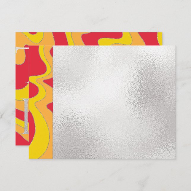 Cartão De Agradecimento Bar ou Bat Mitzvah Obrigado Ondas Elegantes (Frente/Verso)