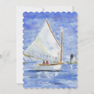 Cartão De Agradecimento Barco de Gato em Aquarela