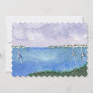 Cartão De Agradecimento Barcos à Vela Aquarela