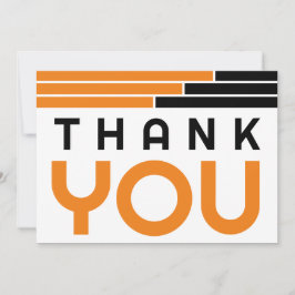 Cartão De Agradecimento Bares Laranja e Pretos Formando Festa Obrigado