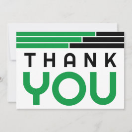 Cartão De Agradecimento Bares Verdes e Negros Formando Festa Obrigado