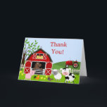 Cartão De Agradecimento Barnyard Farm Animals Thank You Card<br><div class="desc">This funny thank you card with adorable farm animals is the perfect for any birthday party or special event in style. Personalize with your own special text,  and use it for the party or event of your choice. Some Graphics by Zenware Designs at MyGrafico.com</div>