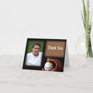 Cartão De Agradecimento Baseball and Glove Graduation Thank You card