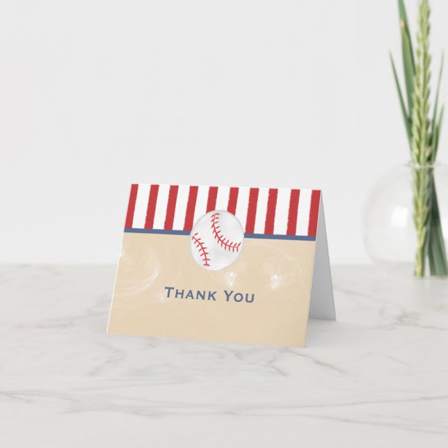 Cartão De Agradecimento Baseball Baby Shower Thank You Card (Frente)