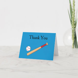 Cartão De Agradecimento Baseball Bat com Ball Personalize