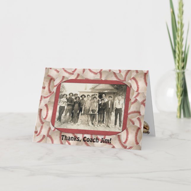 Cartão De Agradecimento Baseball Coach Thank You Frame (Frente)