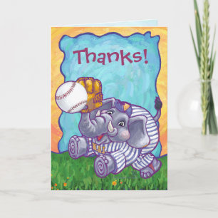 Cartão De Agradecimento Baseball Elephant Thank You Card