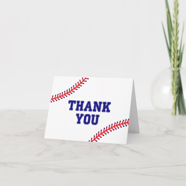 Cartão De Agradecimento Baseball Thank You Card (Frente)