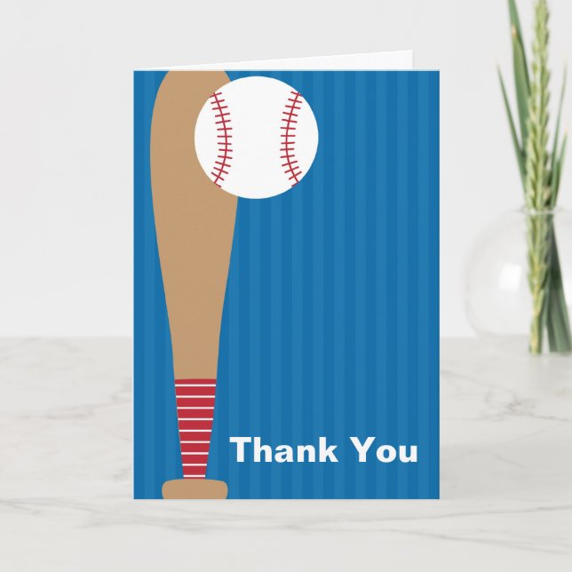 Cartão De Agradecimento Baseball Thank You Cards (Frente)