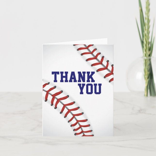 Cartão De Agradecimento Baseball Thank You Note (Frente)