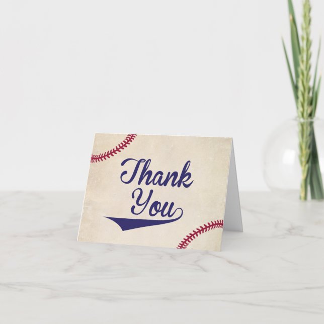 Cartão De Agradecimento Baseball Themed Baby Shower Thank You Card Folded (Frente)