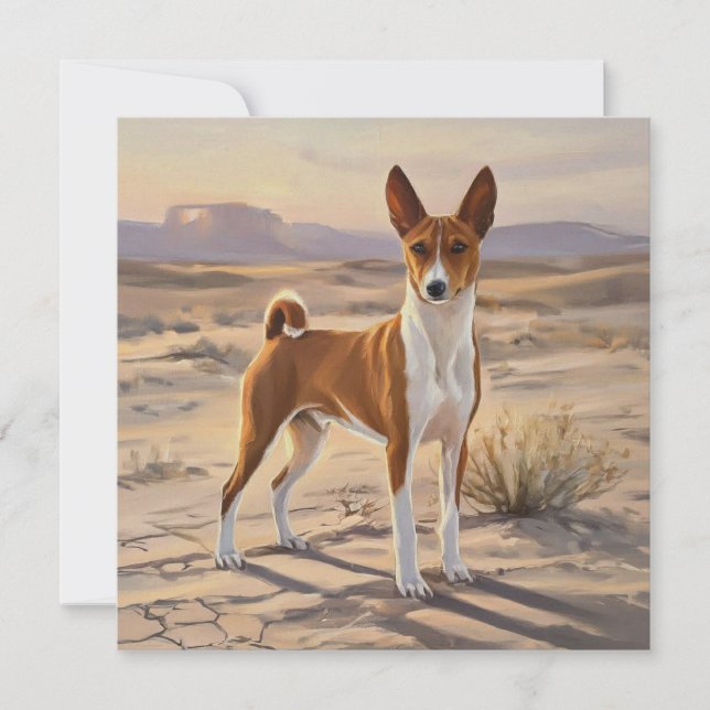 Cartão De Agradecimento Basenji (Frente)
