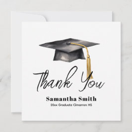 Cartão De Agradecimento Basic Graduation Party Flat Thank You Card