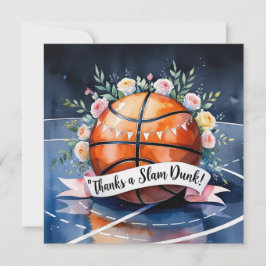 Cartão De Agradecimento Basquete com bola Obrigado por um casamento de ent