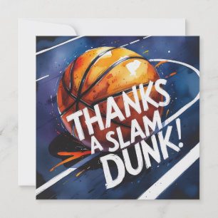 Cartão De Agradecimento Basquete com bola Obrigado por uma enterrada