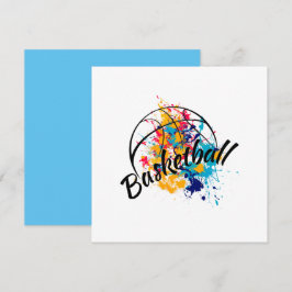 Cartão De Agradecimento Basquete de Aquarela