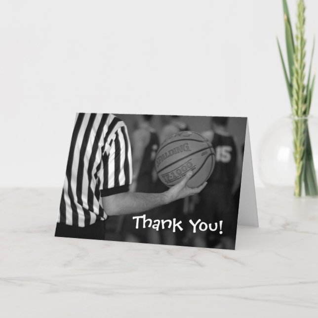 Cartão De Agradecimento basquete, Obrigado! (Frente)