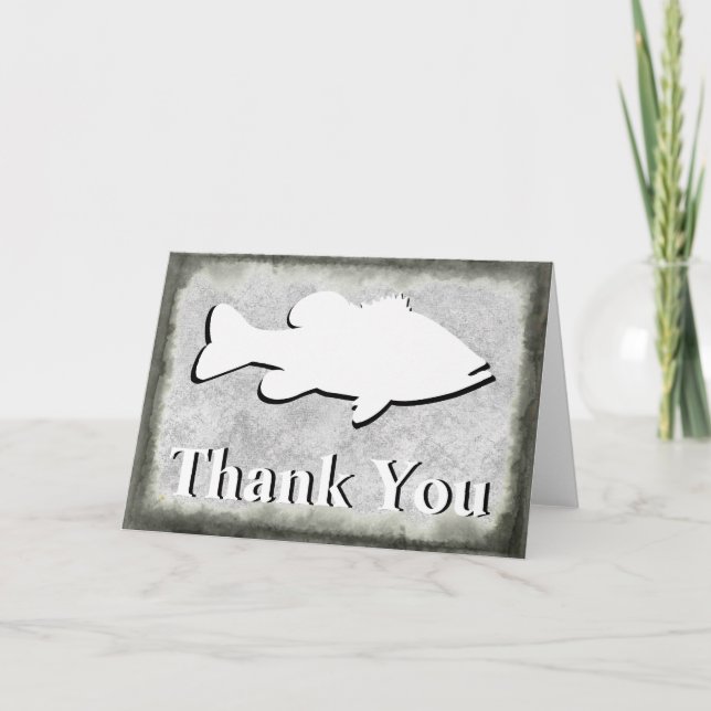Cartão De Agradecimento Bass Fishing "Thank You" - (Frente)
