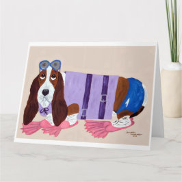 Cartão De Agradecimento Basset Hound de Nadadeiras