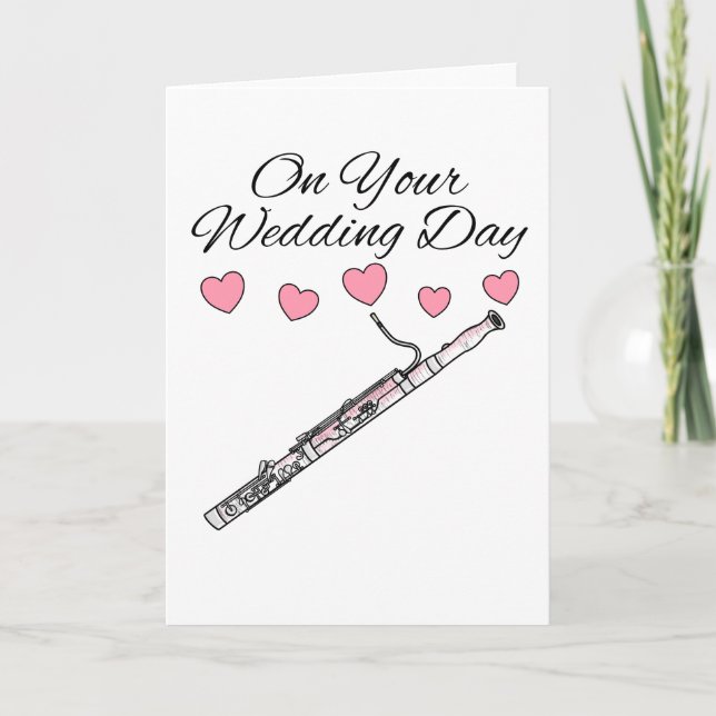 Cartão De Agradecimento Bassoon Wedding Card Bassoonist Woodwind Musical (Frente)