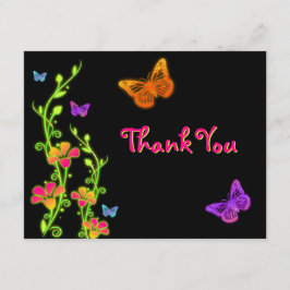 Cartão de Agradecimento Bat Mitzvah Neon Brights