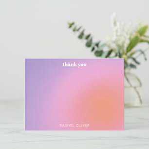 Cartão De Agradecimento Bat Mitzvah Personalizado Rosa Roxo Retro