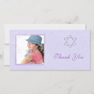 Cartão De Agradecimento Bat Mitzvah Roxo