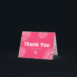 Cartão De Agradecimento Bat Rosa Mitzvah Starburst Tipo Legal Groovy<br><div class="desc">Certifique-se de que o seu Bat Mitzvah favorito mostre o seu apreço a todos os que apoiaram o seu evento principal! Envie este cartões de agradecimentos dobrado personalizado, divertido e divertido! Estrelas de flores rosa-quente e corais retroradas com estrelas de David, assim como ousada tipografia serifônica amarela-rosa-quente, cobrem um fundo...</div>