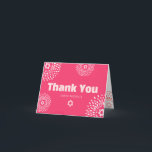 Cartão De Agradecimento Bat Rosa Mitzvah Starburst Tipo Legal Groovy<br><div class="desc">Certifique-se de que o seu Bat Mitzvah favorito mostre o seu apreço a todos os que apoiaram o seu evento principal! Envie este cartões de agradecimentos dobrado personalizado, divertido e divertido! Estrelas de flores rosa-quente e corais retroradas com estrelas de David, assim como ousada tipografia serifônica amarela-rosa-quente, cobrem um fundo...</div>
